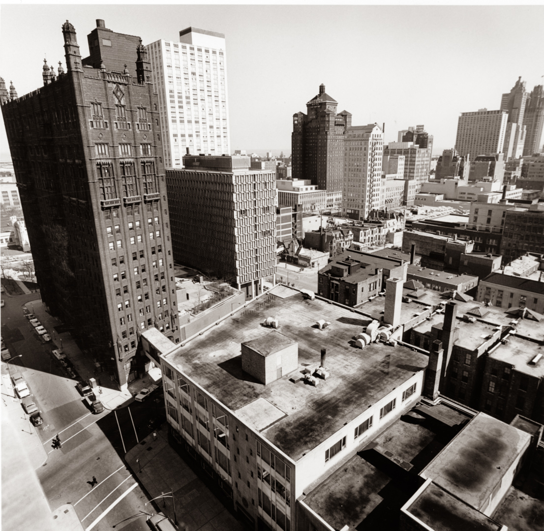 Aerial of water tower campus circa 1964