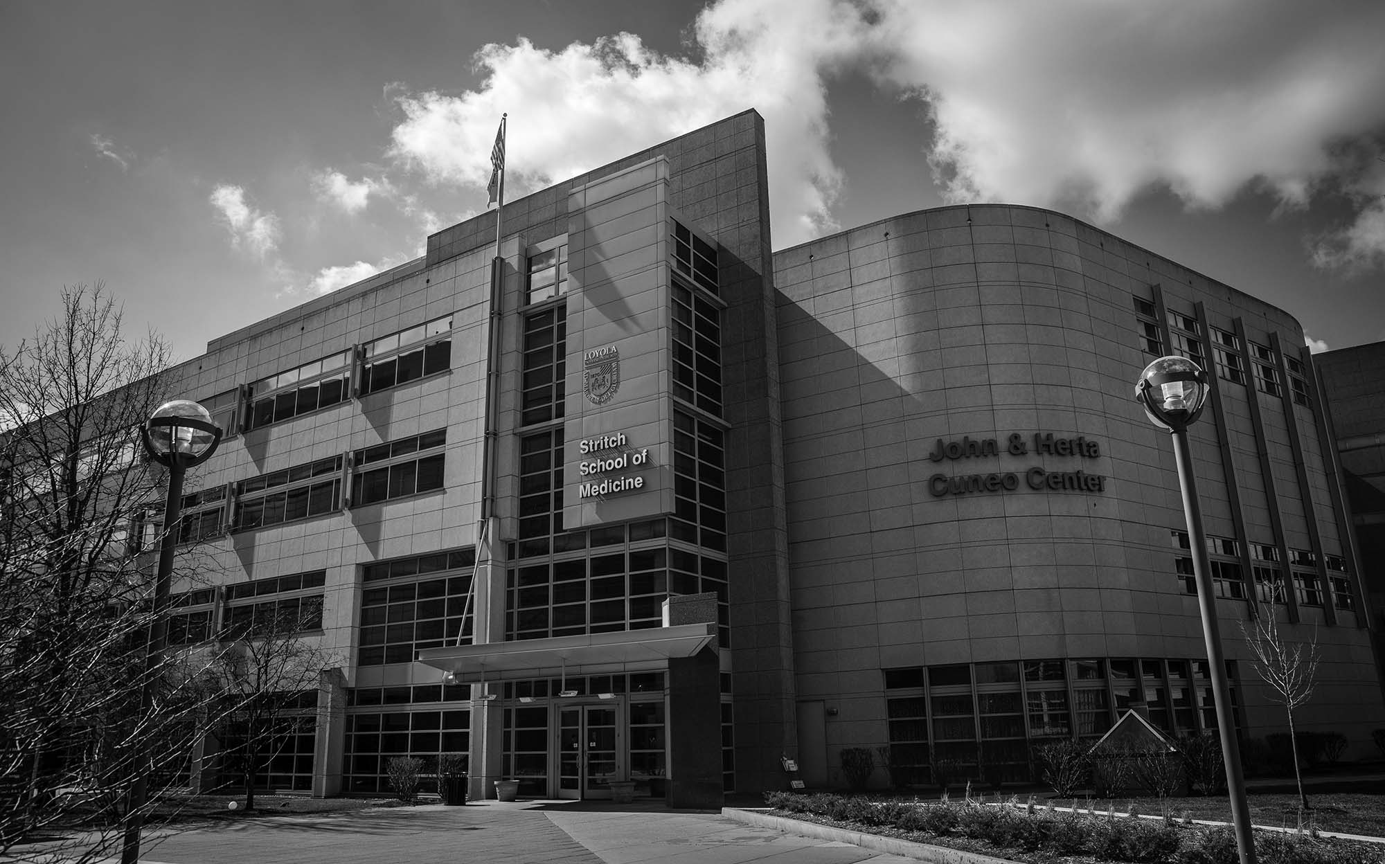 Entrance of the Stritch School of Medicine at the John & Herta Cuneo Center