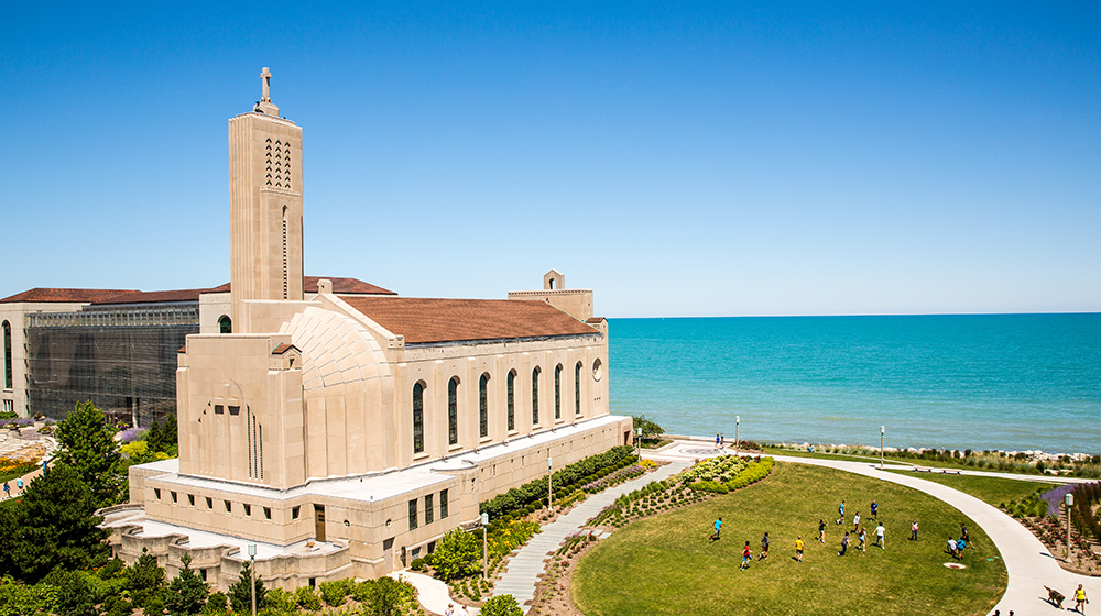 An aerial view of Madonna Della Strada during the summertime