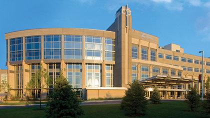 Loyola University Chicago Medical Center campus on a sunny day.